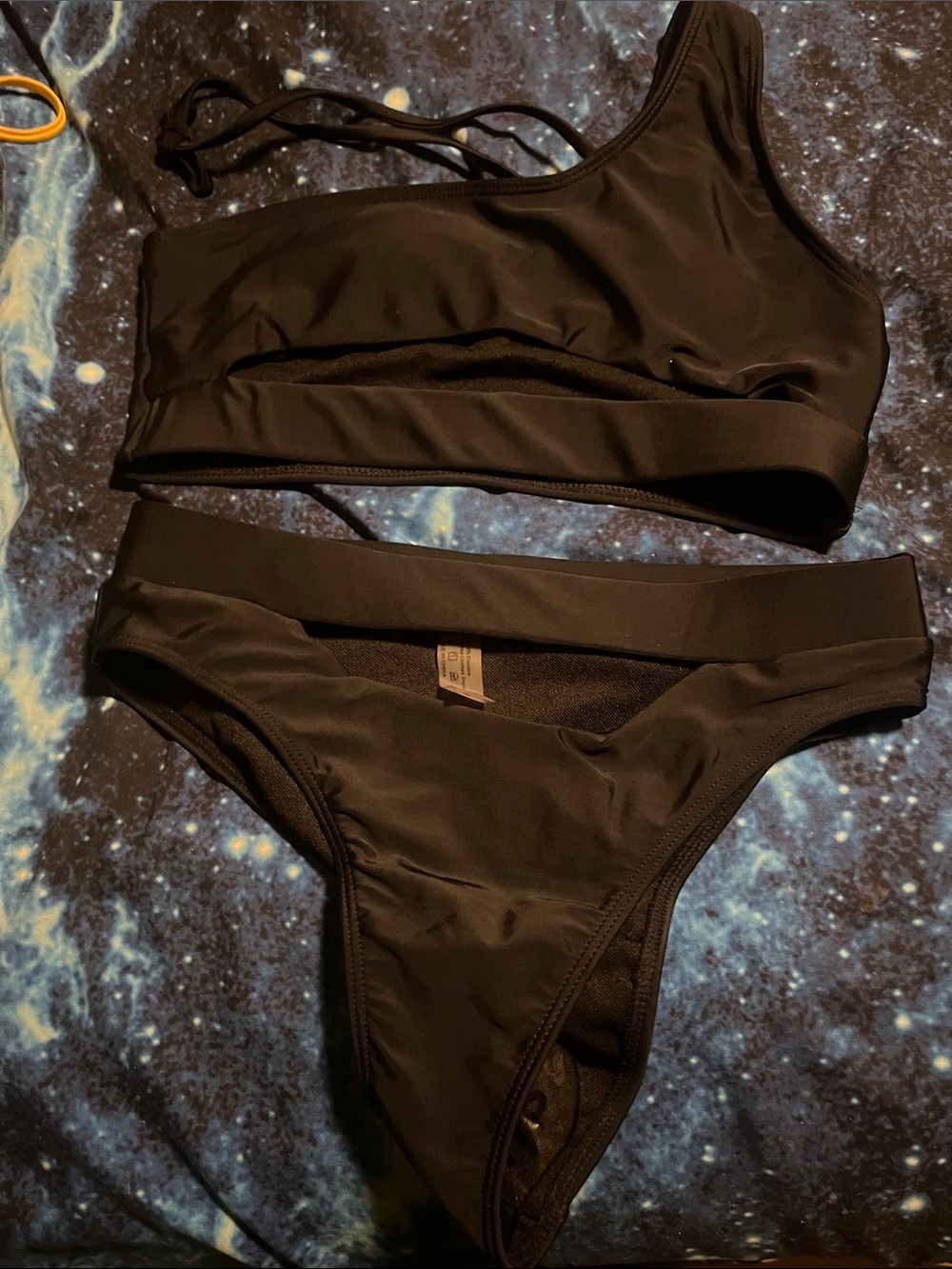 Women’s Black Asymmetric Bikini Set